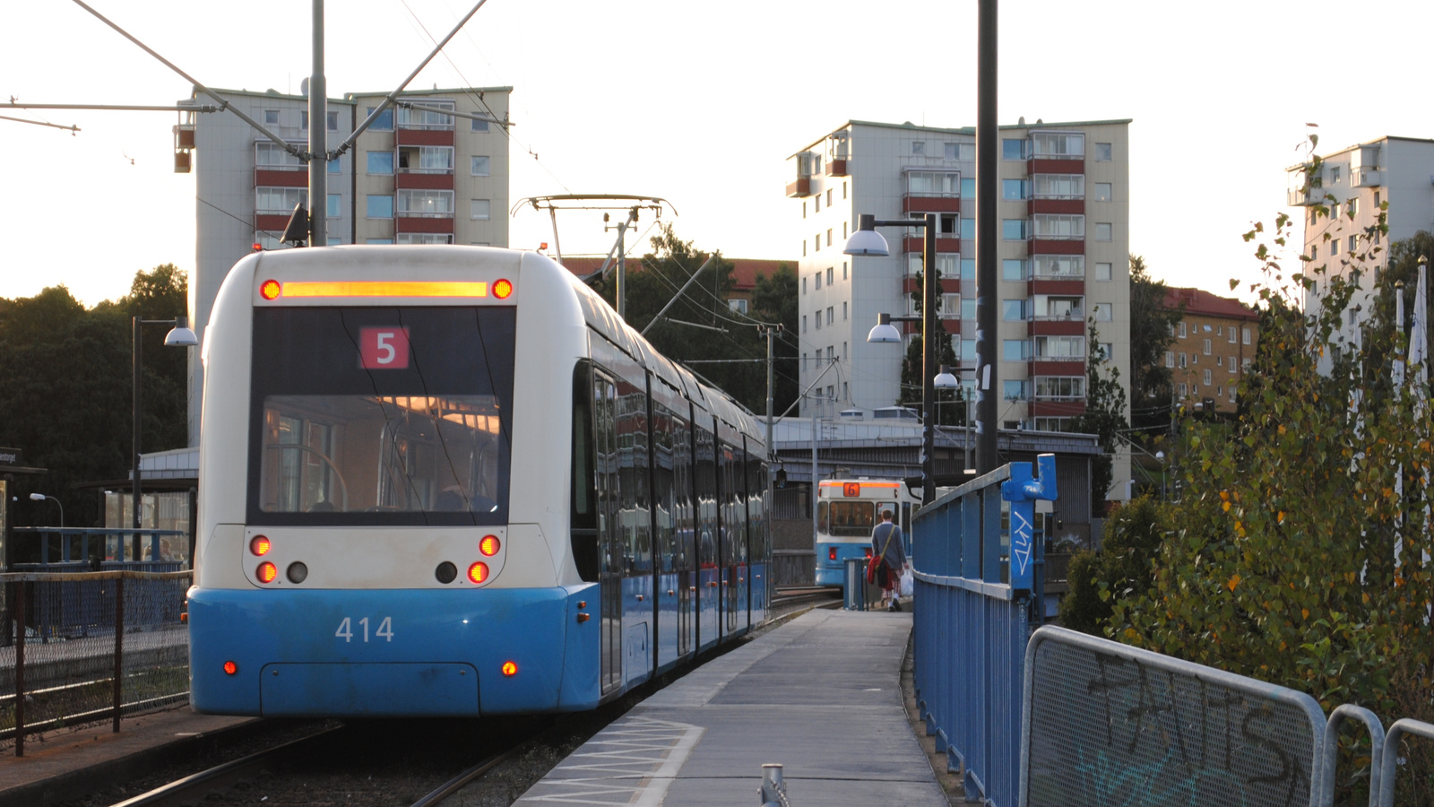 Tram stop in Biskopsgården on Hisingen, Gothenburg