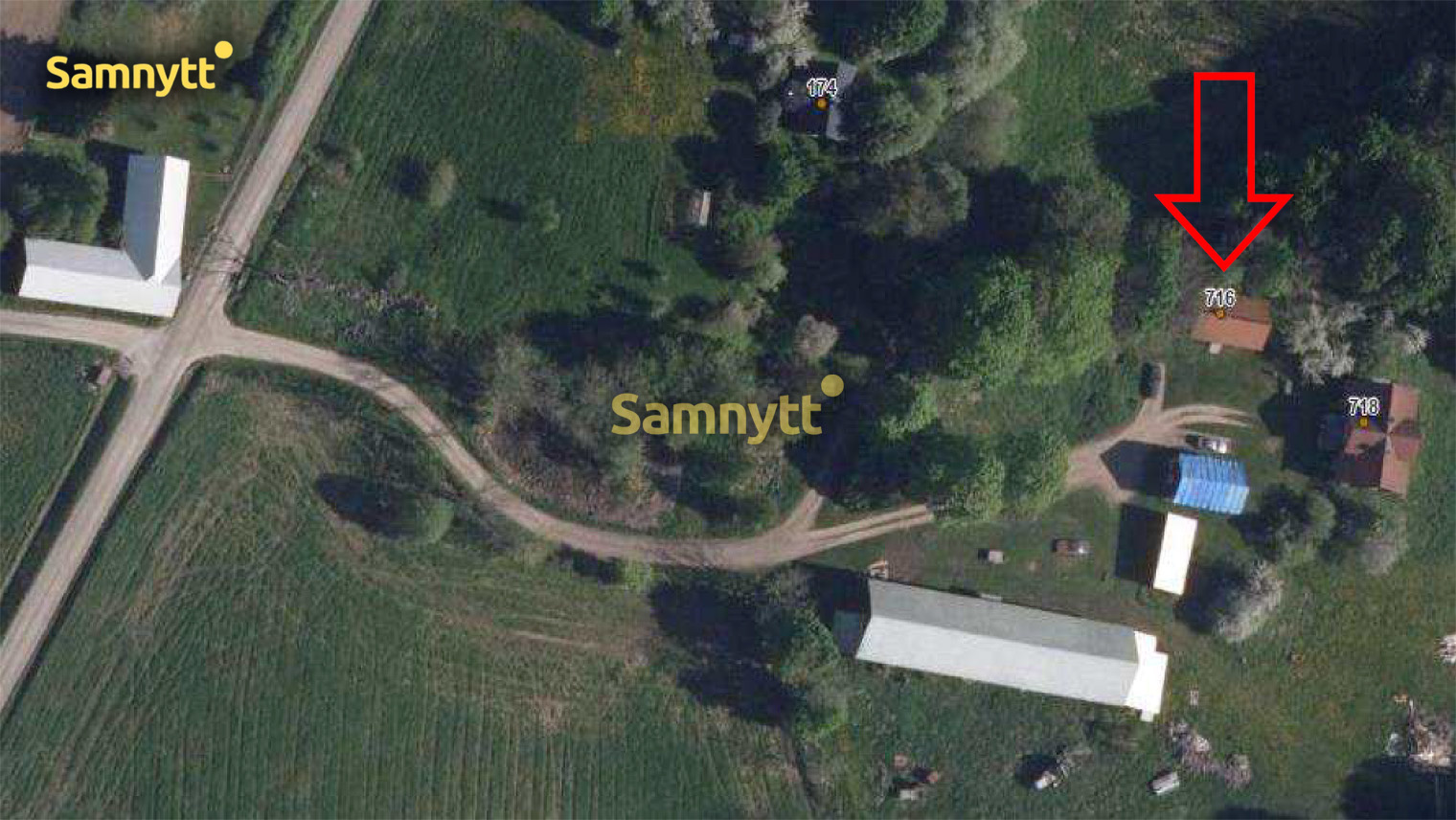 Aerial view of the house outside Vretstorp where the robbery took place